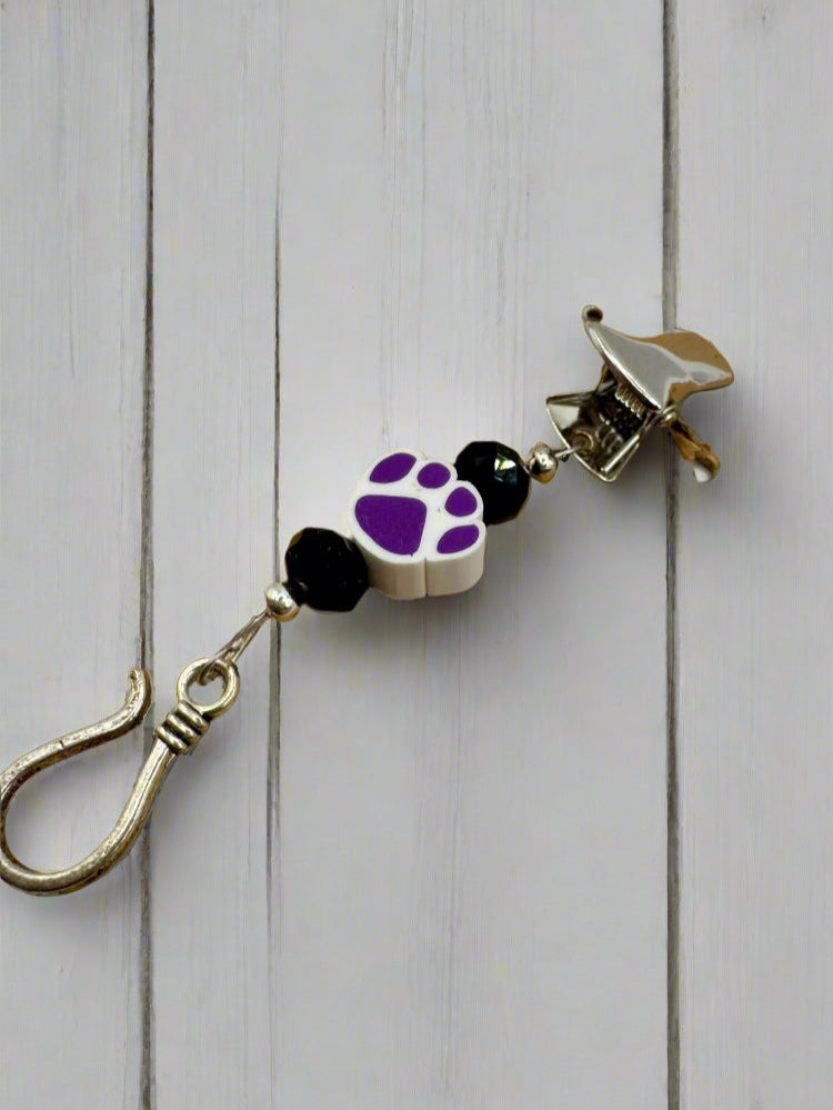 clay paw print portuguese knitting pin