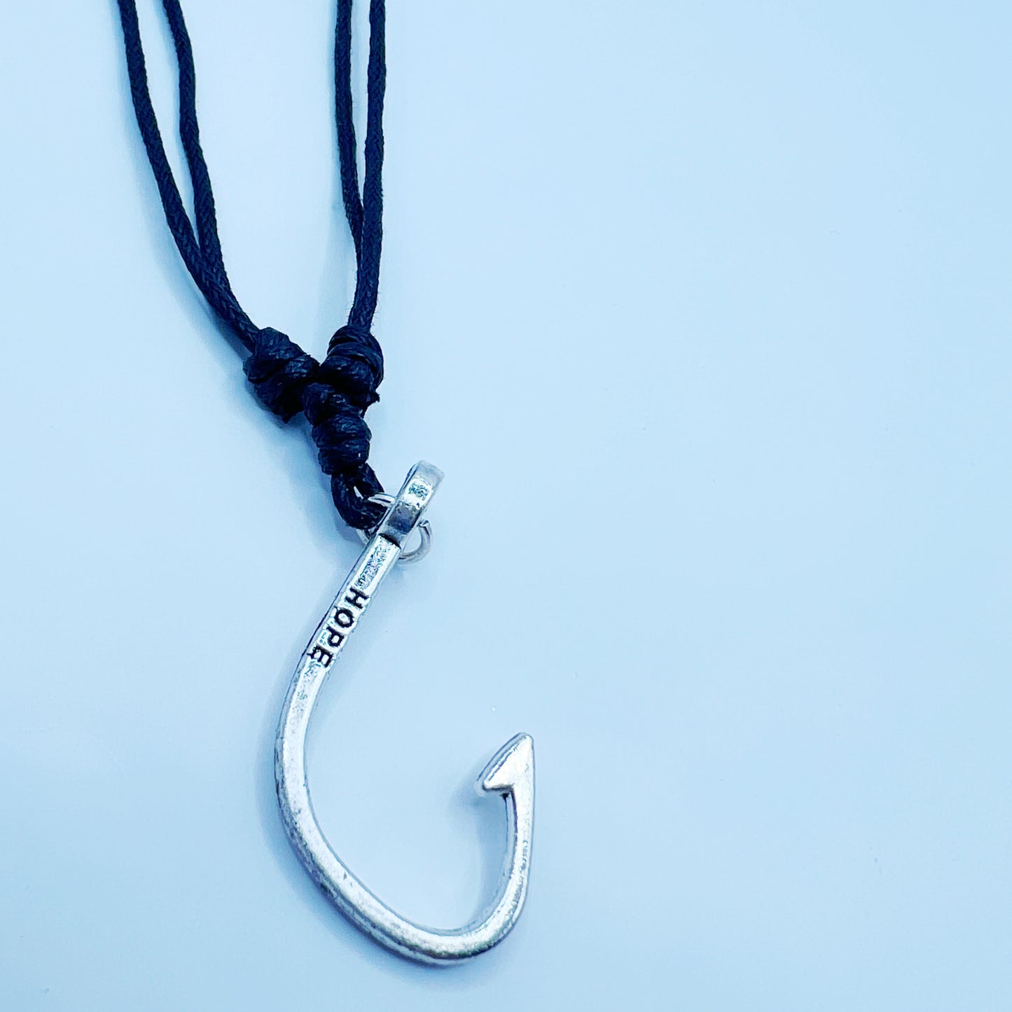 Hope fish hook portuguese knitting necklace adjustable